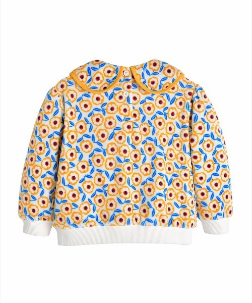 moimoln（モイモルン）の「フラワー柄ラウンドカラートップス（Tシャツ/カットソー・キッズ・オフホワイト・110cm/120cm/100cm/130cm）」の4枚目の写真