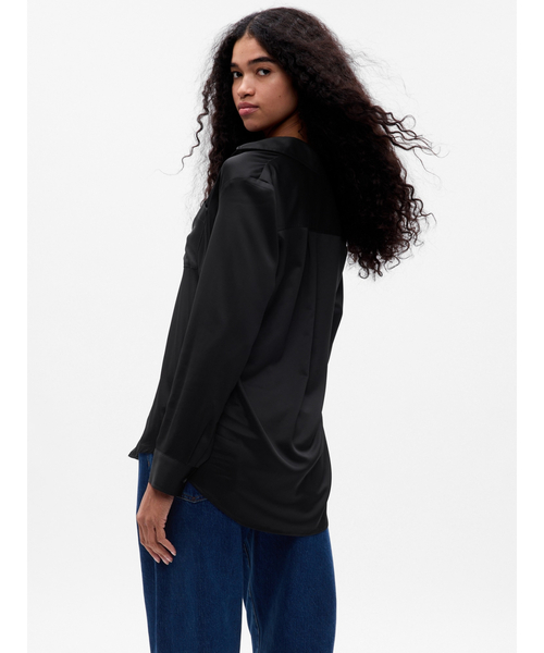 GAP(ギャップ)の「サテンシャツ(シャツ/ブラウス・レディース・ブラック/ドット/ピンク・XS/S/M/L/XXS)」の4枚目の写真