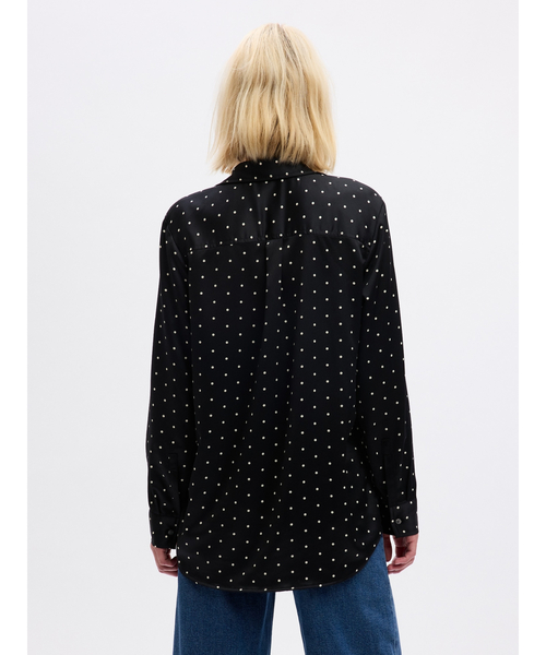 GAP(ギャップ)の「サテンシャツ(シャツ/ブラウス・レディース・ブラック/ドット/ピンク・XS/S/M/L/XXS)」の6枚目の写真