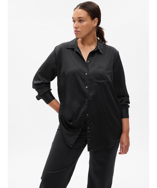 GAP(ギャップ)の「サテンシャツ(シャツ/ブラウス・レディース・ブラック/ドット/ピンク・XS/S/M/L/XXS)」の8枚目の写真