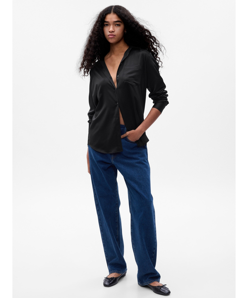 GAP(ギャップ)の「サテンシャツ(シャツ/ブラウス・レディース・ブラック/ドット/ピンク・XS/S/M/L/XXS)」の10枚目の写真