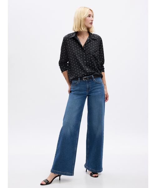 GAP(ギャップ)の「サテンシャツ(シャツ/ブラウス・レディース・ブラック/ドット/ピンク・XS/S/M/L/XXS)」の11枚目の写真