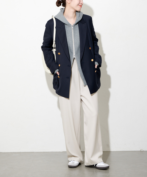 JOURNAL STANDARD（ジャーナルスタンダード）の「《追加3》ウールライクストレッチワイドパンツ（スラックス・レディース・チャコールグレー/アイボリー/ブラック・34/38/36/40）」の14枚目の写真