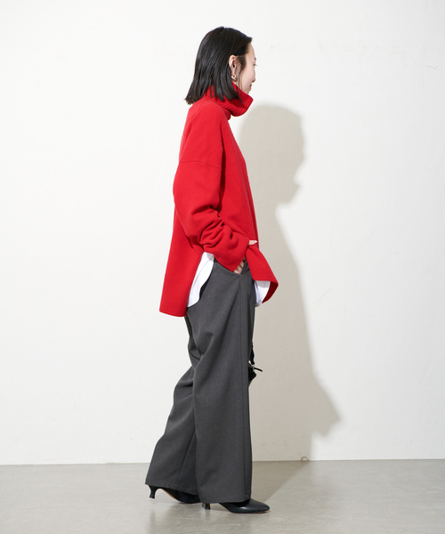 JOURNAL STANDARD（ジャーナルスタンダード）の「《追加3》ウールライクストレッチワイドパンツ（スラックス・レディース・チャコールグレー/アイボリー/ブラック・34/38/36/40）」の18枚目の写真