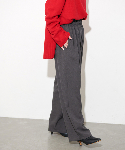 JOURNAL STANDARD（ジャーナルスタンダード）の「《追加3》ウールライクストレッチワイドパンツ（スラックス・レディース・チャコールグレー/アイボリー/ブラック・34/38/36/40）」の21枚目の写真