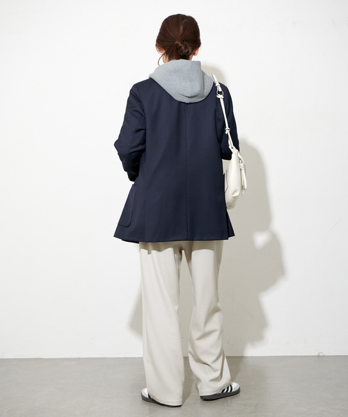 JOURNAL STANDARD（ジャーナルスタンダード）の「《追加3》ウールライクストレッチワイドパンツ（スラックス・レディース・チャコールグレー/アイボリー/ブラック・34/38/36/40）」の4枚目の写真