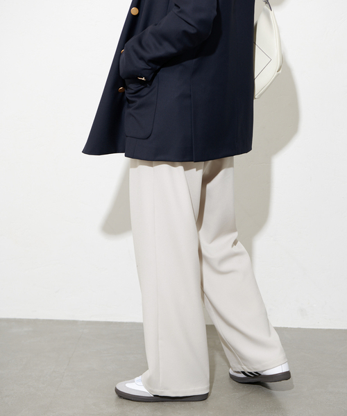 JOURNAL STANDARD（ジャーナルスタンダード）の「《追加3》ウールライクストレッチワイドパンツ（スラックス・レディース・チャコールグレー/アイボリー/ブラック・34/38/36/40）」の6枚目の写真