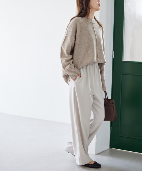 JOURNAL STANDARD（ジャーナルスタンダード）の「《追加3》ウールライクストレッチワイドパンツ（スラックス・レディース・チャコールグレー/アイボリー/ブラック・34/38/36/40）」の9枚目の写真