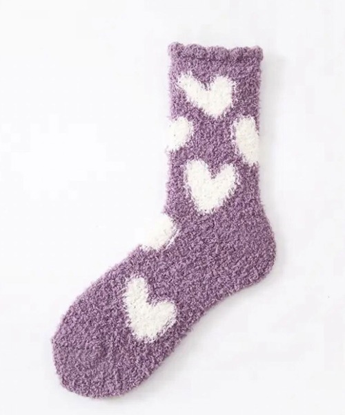 ammy.（エイミードット）の「【 ammy. / エイミードット 】 ふわふわ ハート ソックス / ルームソックス（その他ルームウェア・レディース・ブルー/パープル/ホワイト/オレンジ/ピンク・FREE）」の4枚目の写真
