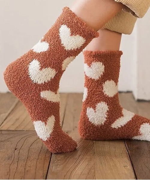 ammy.（エイミードット）の「【 ammy. / エイミードット 】 ふわふわ ハート ソックス / ルームソックス（その他ルームウェア・レディース・ブルー/パープル/ホワイト/オレンジ/ピンク・FREE）」の5枚目の写真