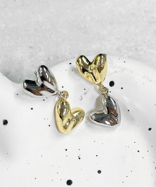 HIKA】ハート2連ピアス（ピアス（両耳用））｜HIKA（ヒカ）の  