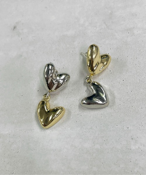 HIKA】ハート2連ピアス（ピアス（両耳用））｜HIKA（ヒカ）の