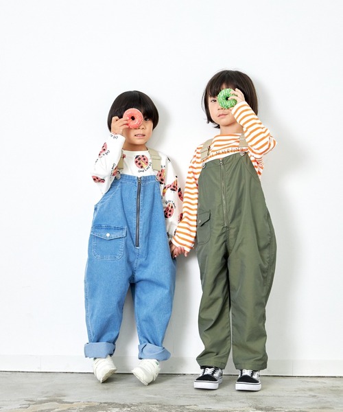 MAKE YOUR DAY（メイクユアデイ）の「フロントジップオーバーオール■80～140cm（サロペット/オーバーオール・キッズ・ブルー/ブラック/カーキ/ベージュ・140/90/80/110/120/130/100）」の10枚目の写真