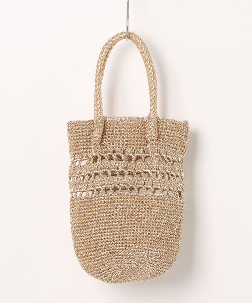 LAVEANGE(ラビアンジェ)の「ラメコードハンドバッグ(かごバッグ・レディース・ゴールド/シルバー・F)」の3枚目の写真