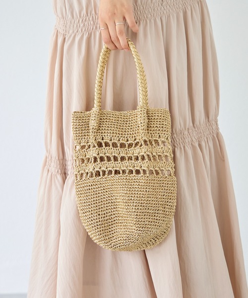 LAVEANGE(ラビアンジェ)の「ラメコードハンドバッグ(かごバッグ・レディース・ゴールド/シルバー・F)」の13枚目の写真