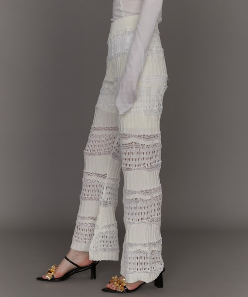 PRANK PROJECT（プランクプロジェクト）の「ブークレレースニットパンツ / Boucle Lace Knit Pants（その他パンツ・レディース・レッド/ホワイト/ブラック・36/38）」の13枚目の写真