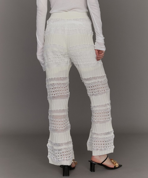 PRANK PROJECT（プランクプロジェクト）の「ブークレレースニットパンツ / Boucle Lace Knit Pants（その他パンツ・レディース・レッド/ホワイト/ブラック・36/38）」の14枚目の写真