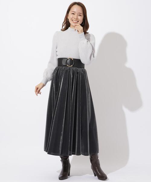 AND COUTURE（アンドクチュール）の「ラメデザイン8枚ハギスカート（スカート・レディース・ブラック/ライトグレー/ベージュ・MEDIUM）」の21枚目の写真