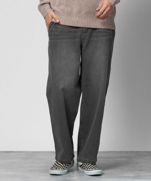 Right-on(ライトオン)の「ワイドデニムパンツ(デニムパンツ・メンズ・オフホワイト/ブラック/グレー・L/M/XL)」の1枚目の写真