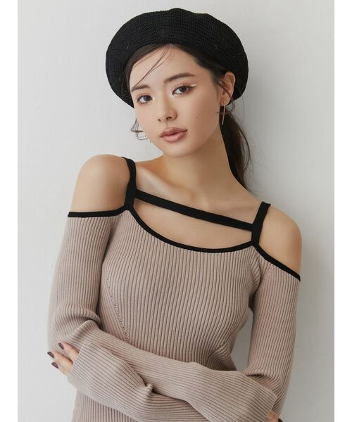 RESEXXY（リゼクシー）の「ベレー帽（ハンチング/ベレー帽・レディース・ブラウン/ブラック・FREE）」の2枚目の写真