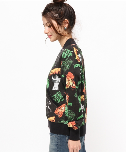 HYSTERIC GLAMOUR(ヒステリックグラマー)の「CR/SCRAP OF CRAMPS総柄 リブBZ(ブルゾン・レディース・ブルー系その他/ブラック系その他・FREE)」の6枚目の写真