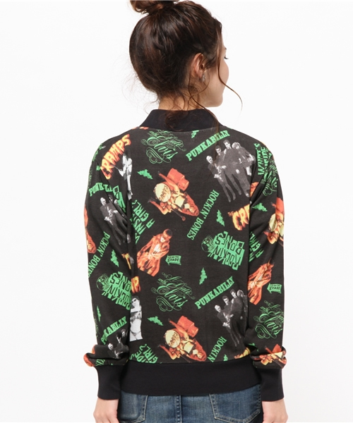 HYSTERIC GLAMOUR(ヒステリックグラマー)の「CR/SCRAP OF CRAMPS総柄 リブBZ(ブルゾン・レディース・ブルー系その他/ブラック系その他・FREE)」の7枚目の写真