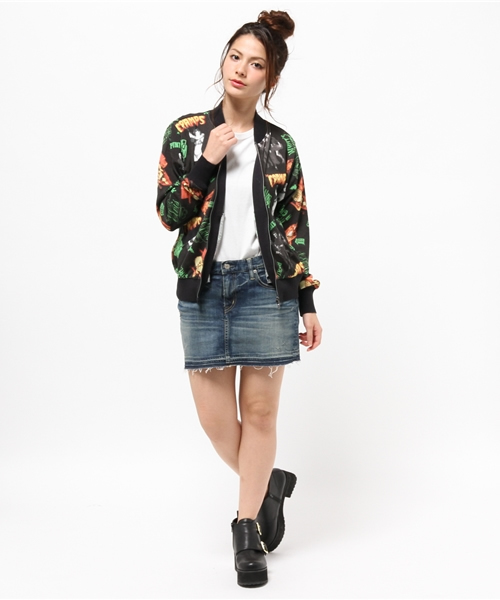 HYSTERIC GLAMOUR(ヒステリックグラマー)の「CR/SCRAP OF CRAMPS総柄 リブBZ(ブルゾン・レディース・ブルー系その他/ブラック系その他・FREE)」の8枚目の写真