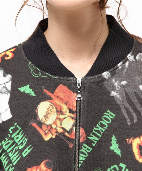 HYSTERIC GLAMOUR(ヒステリックグラマー)の「CR/SCRAP OF CRAMPS総柄 リブBZ(ブルゾン・レディース・ブルー系その他/ブラック系その他・FREE)」の9枚目の写真