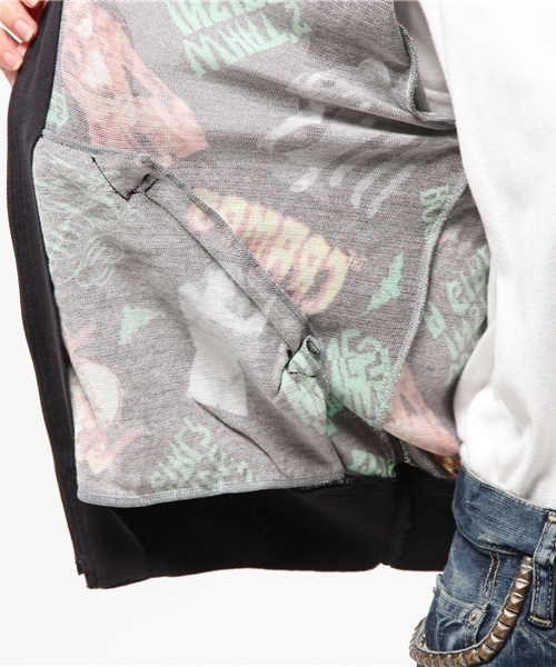 HYSTERIC GLAMOUR(ヒステリックグラマー)の「CR/SCRAP OF CRAMPS総柄 リブBZ(ブルゾン・レディース・ブルー系その他/ブラック系その他・FREE)」の12枚目の写真