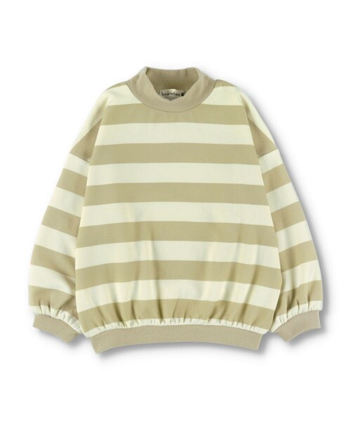 BRANSHES（ブランシェス）の「【あったか】裏シャギーボーダートレーナー（スウェット・キッズ・ブラック/ベージュ/グレー・150/140/110/90/130/120/100）」の13枚目の写真