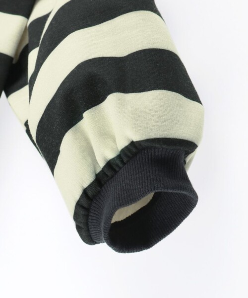 BRANSHES（ブランシェス）の「【あったか】裏シャギーボーダートレーナー（スウェット・キッズ・ブラック/ベージュ/グレー・150/140/110/90/130/120/100）」の7枚目の写真