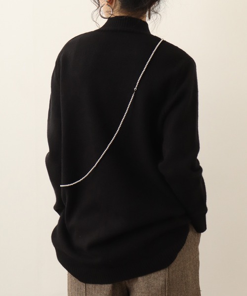 Chiaro（キアロ）の「chiaro チュニック丈ハイネックニット（ニット/セーター・レディース・ベージュ/モカ/ターコイズブルー/ブラック・40）」の8枚目の写真