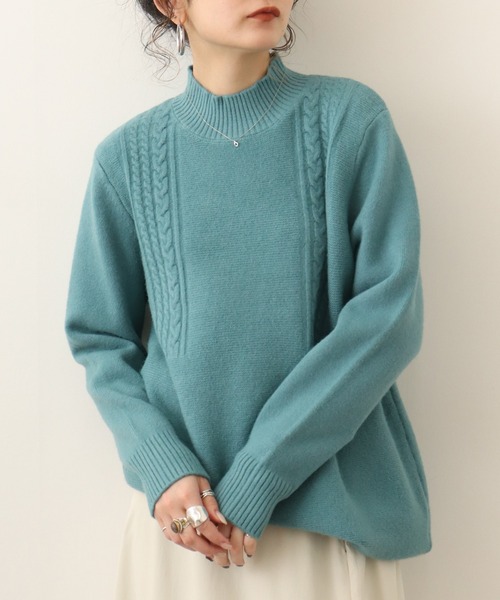 Chiaro（キアロ）の「chiaro チュニック丈ハイネックニット（ニット/セーター・レディース・ベージュ/モカ/ターコイズブルー/ブラック・40）」の20枚目の写真