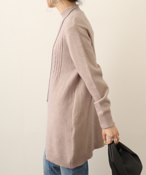 Chiaro（キアロ）の「chiaro チュニック丈ハイネックニット（ニット/セーター・レディース・ベージュ/モカ/ターコイズブルー/ブラック・40）」の11枚目の写真