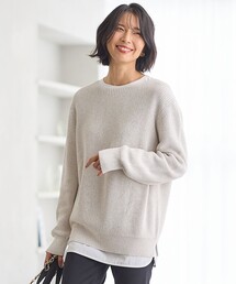 【洗える】コットンギマ ボートネック ニット