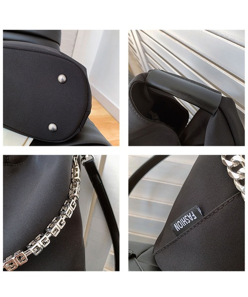 florist(フローリスト)の「【2WAY/3WAY】トライアングル×チェーンブラックハンドバッグ/ショルダーバッグ(ハンドバッグ・レディース・ブラック系2/ブラック系1・FREE)」の12枚目の写真