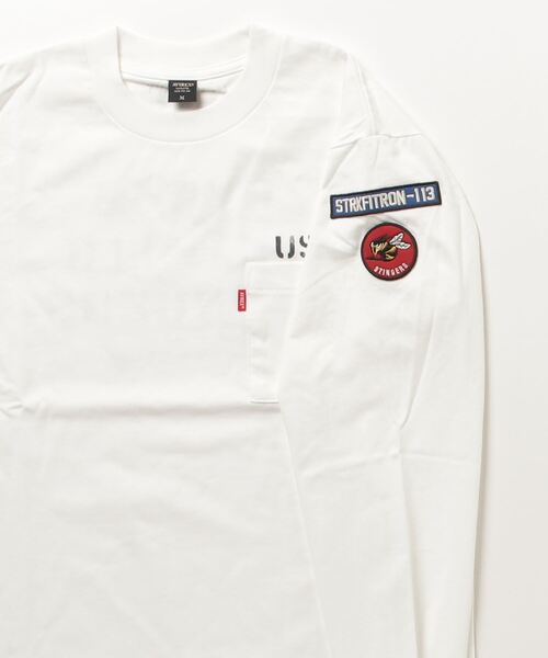 AVIREX（アヴィレックス）の「NAVAL PATCH LONGSLEEVE T-SHIRT / ネイバル パッチ ロングスリーブ Tシャツ / AVIREX / アヴィレックス（Tシャツ/カットソー・メンズ・その他17/オレンジ/ネイビー系1/ネイビー/ホワイト系2・XL/M/L/2XL）」の7枚目の写真