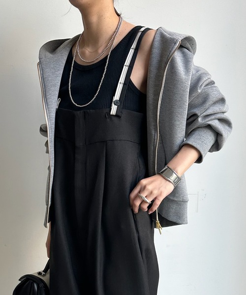 DouDou(ドゥドゥ)の「【AgAwd/アガウド】【WEB限定】 サスペンダータックパンツ(サロペット/オーバーオール・レディース・ブラウン/ブラック・FREE)」の6枚目の写真
