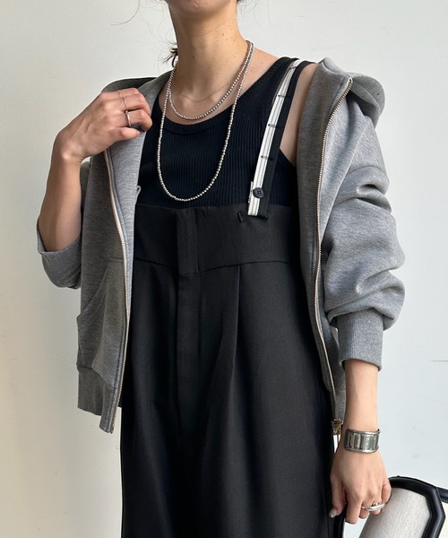 DouDou(ドゥドゥ)の「【AgAwd/アガウド】【WEB限定】 サスペンダータックパンツ(サロペット/オーバーオール・レディース・ブラウン/ブラック・FREE)」の8枚目の写真