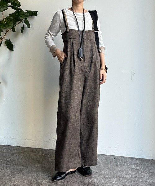 DouDou(ドゥドゥ)の「【AgAwd/アガウド】【WEB限定】 サスペンダータックパンツ(サロペット/オーバーオール・レディース・ブラウン/ブラック・FREE)」の14枚目の写真