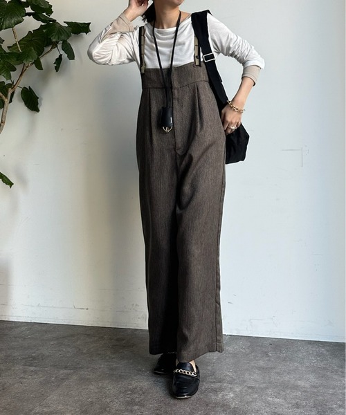 DouDou(ドゥドゥ)の「【AgAwd/アガウド】【WEB限定】 サスペンダータックパンツ(サロペット/オーバーオール・レディース・ブラウン/ブラック・FREE)」の16枚目の写真