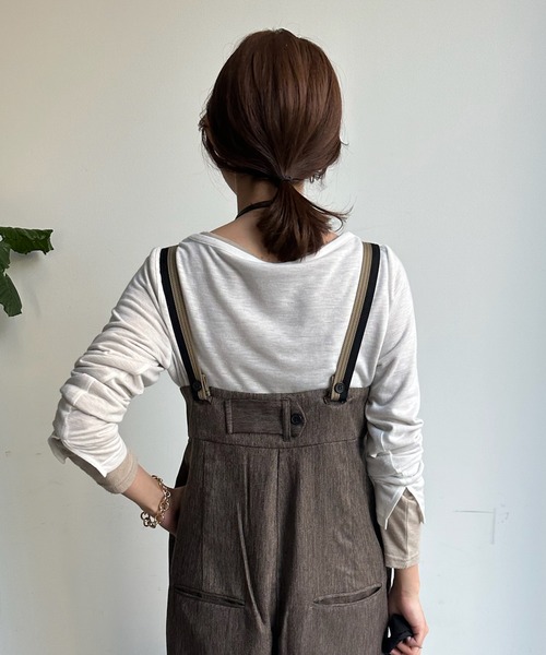 DouDou(ドゥドゥ)の「【AgAwd/アガウド】【WEB限定】 サスペンダータックパンツ(サロペット/オーバーオール・レディース・ブラウン/ブラック・FREE)」の21枚目の写真