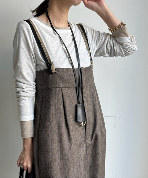 DouDou(ドゥドゥ)の「【AgAwd/アガウド】【WEB限定】 サスペンダータックパンツ(サロペット/オーバーオール・レディース・ブラウン/ブラック・FREE)」の18枚目の写真