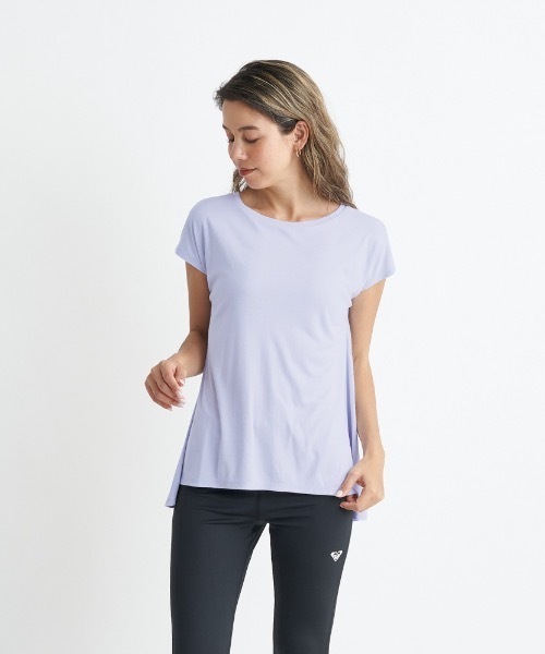 ROXY(ロキシー)の「BLESSING/ロキシー速乾UVカット付きフレンチスリーブカットソー(Tシャツ/カットソー・レディース・ヘザーグレー/ミント/グレー・LARGE/MEDIUM/SMALL)」の3枚目の写真