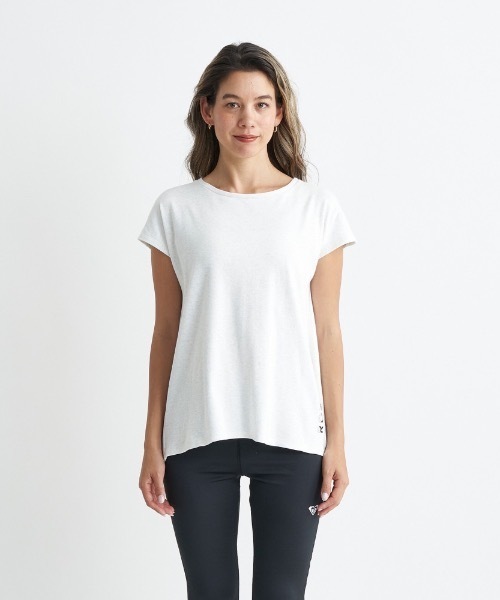 ROXY(ロキシー)の「BLESSING/ロキシー速乾UVカット付きフレンチスリーブカットソー(Tシャツ/カットソー・レディース・ヘザーグレー/ミント/グレー・LARGE/MEDIUM/SMALL)」の5枚目の写真