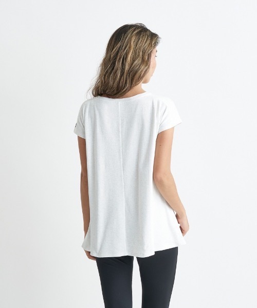 ROXY(ロキシー)の「BLESSING/ロキシー速乾UVカット付きフレンチスリーブカットソー(Tシャツ/カットソー・レディース・ヘザーグレー/ミント/グレー・LARGE/MEDIUM/SMALL)」の4枚目の写真