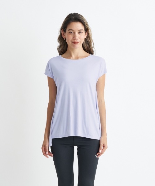 ROXY(ロキシー)の「BLESSING/ロキシー速乾UVカット付きフレンチスリーブカットソー(Tシャツ/カットソー・レディース・ヘザーグレー/ミント/グレー・LARGE/MEDIUM/SMALL)」の6枚目の写真