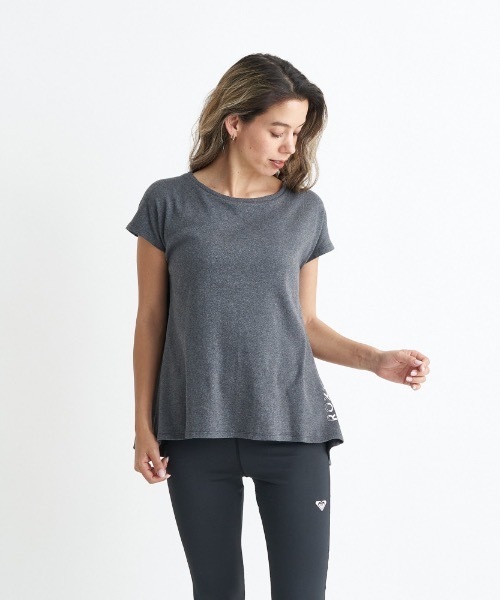 ROXY(ロキシー)の「BLESSING/ロキシー速乾UVカット付きフレンチスリーブカットソー(Tシャツ/カットソー・レディース・ヘザーグレー/ミント/グレー・LARGE/MEDIUM/SMALL)」の9枚目の写真