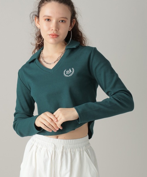 FOREVER 21(フォーエバー トゥエンティーワン)の「【2024SS】スキッパーエンブレムトップス(Tシャツ/カットソー・レディース・オフホワイト/グリーン/ネイビー・MEDIUM/SMALL)」の21枚目の写真