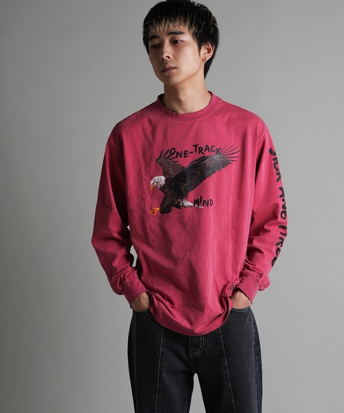 JACKROSE（ジャックローズ）の「JE-EAGLE LS TEE（Tシャツ/カットソー・メンズ・ブラック/レッド/ホワイト・M/L）」の3枚目の写真